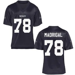 Women's Andrew Madrigal Nevada Wolf Pack Replica Navy Blue Football Jersey